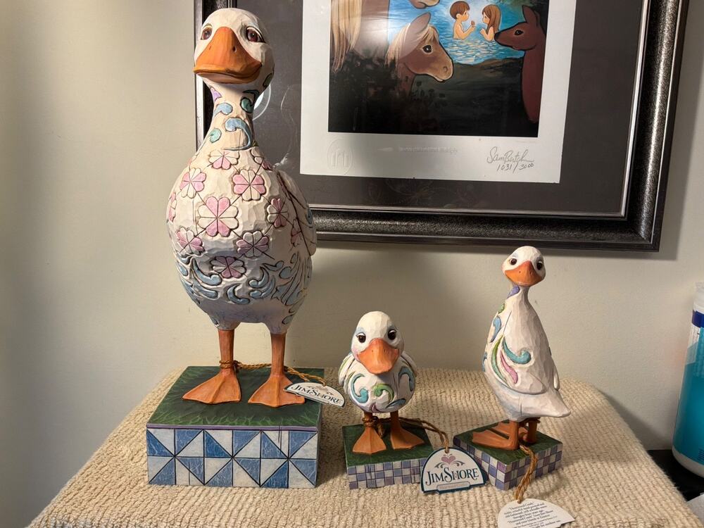 jim Shore Heartwood Creek Duck Family 3-piece set 4009751 Mother & Duckling WT